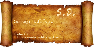 Semegi Dávid névjegykártya